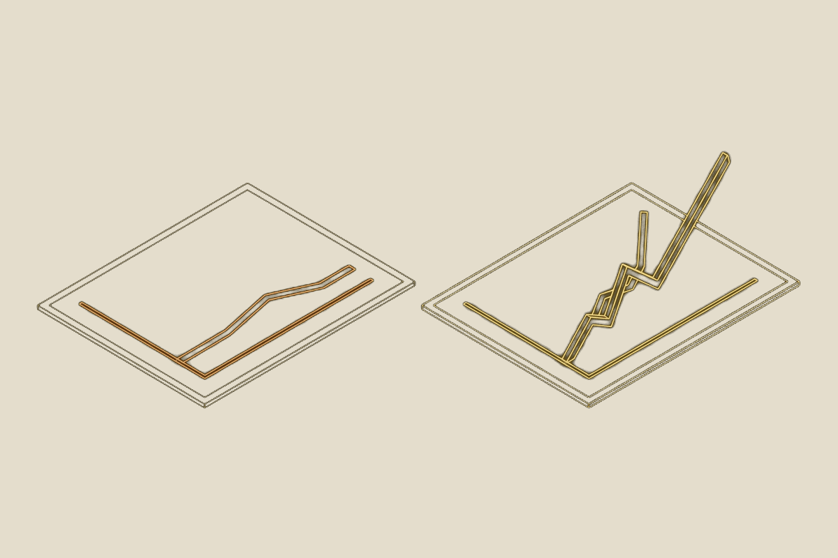 Illustration of a stalled productivity chart above a construction site