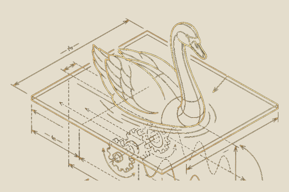 Illustration of a swan gliding on water, representing the contract administrator's unseen effort