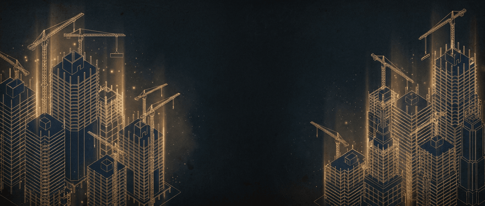 Illustration representing commercial, civil and residential construction sites